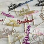 Pack 12 Topos de Bolo Parabéns/Feliz Aniversário - Image 8