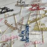 Pack 12 Topos de Bolo Parabéns/Feliz Aniversário - Image 7