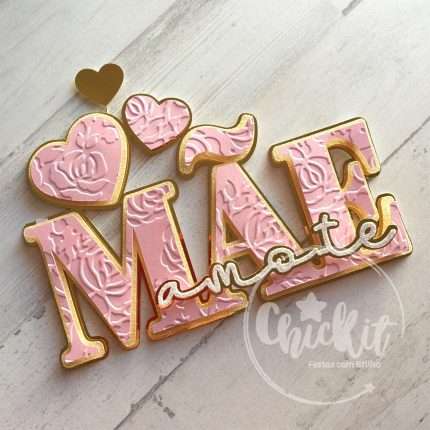 Topo de bolo Mãe Amo-te