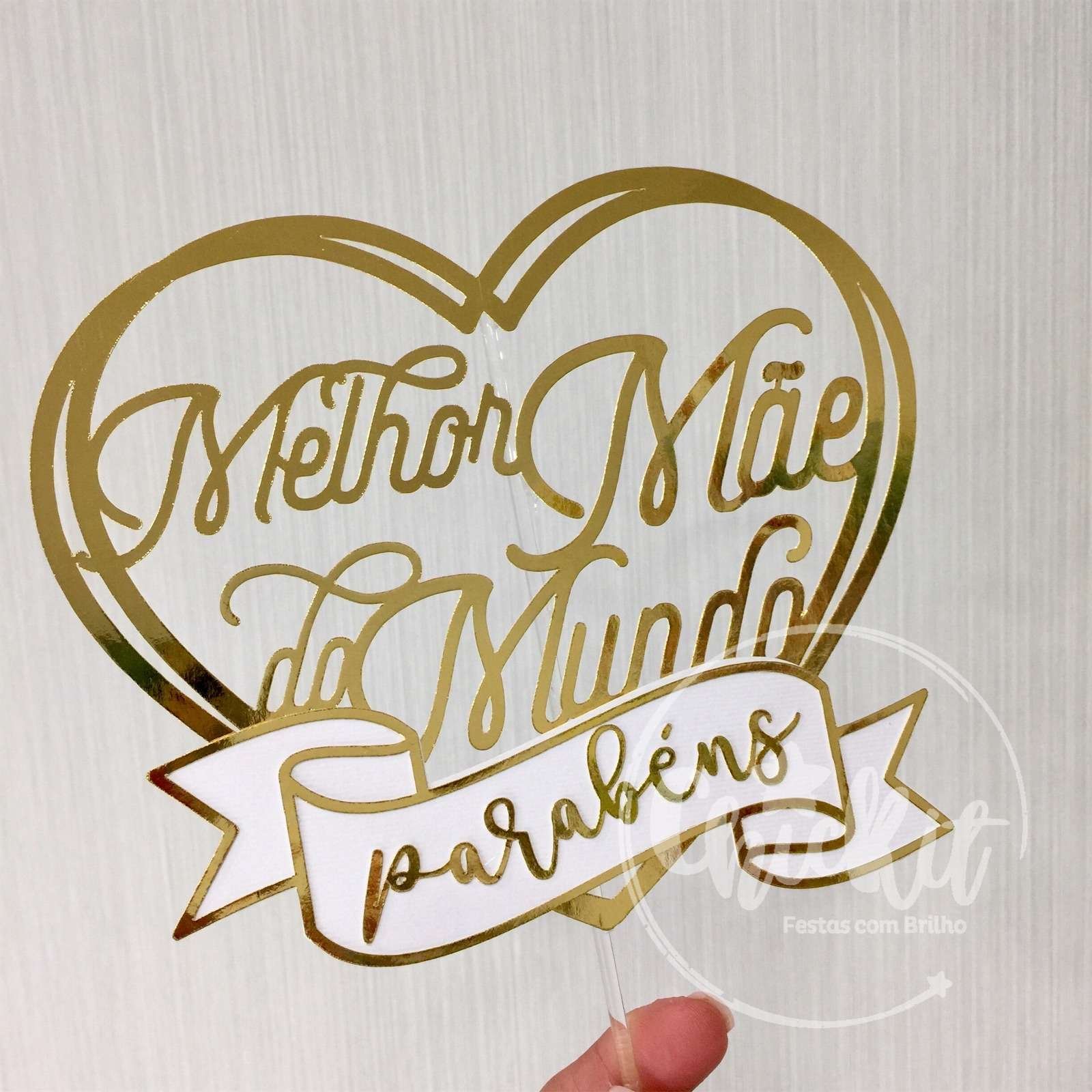 Chickit_TopoDiadaMae1 Topo de bolo Melhor Mãe do Mundo - Image 1