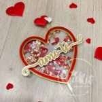 Topo de bolo com Shaker Dia dos Namorados Amo-te