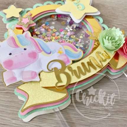 Topo de Bolo Unicórnio