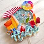 Topo de bolo Pool Party