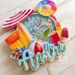 Topo de bolo Pool Party