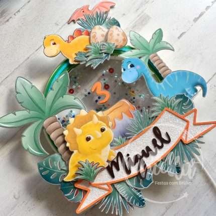 Topo de Bolo Dinossauros Baby