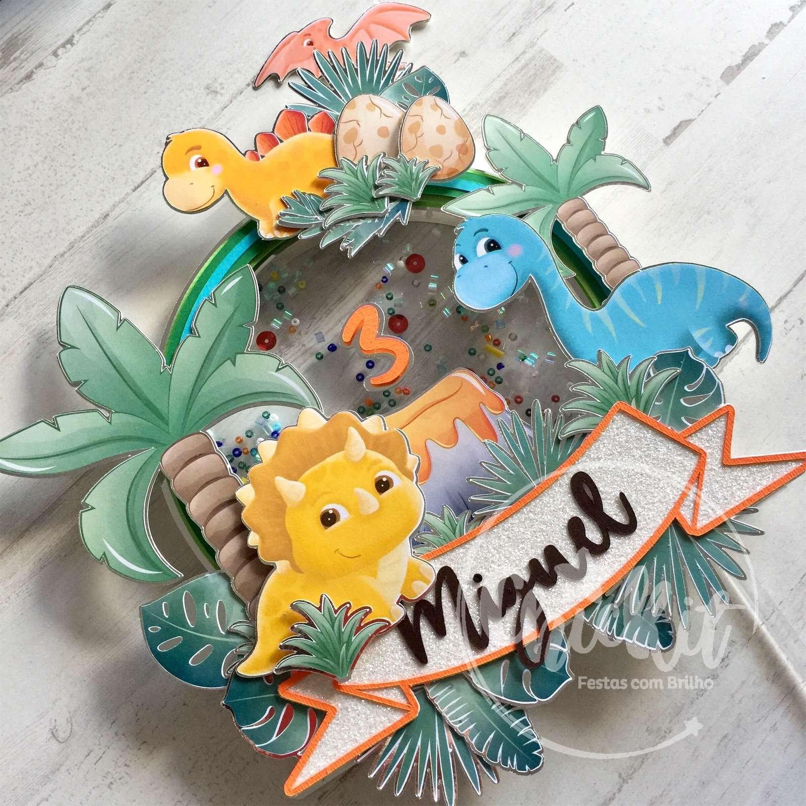 Topo de Bolo Dinossauros Baby Topo de Bolo Dinossauros Baby