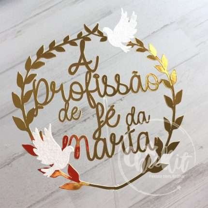 Topo de Bolo Profissão de Fé