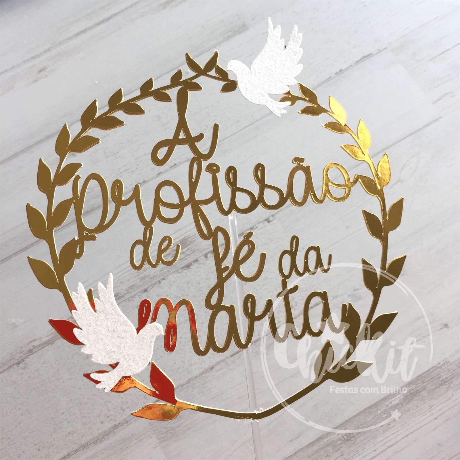 Topo de Bolo Profissão de Fé Topo de Bolo Profissão de Fé