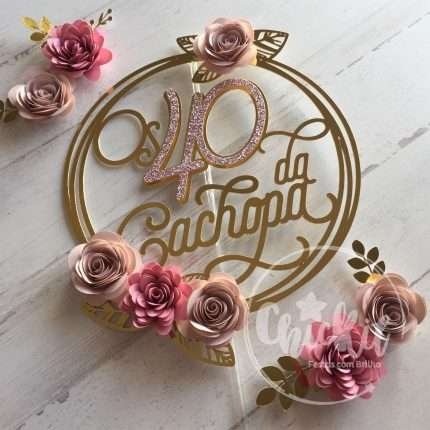 Topo Redondo com Flores