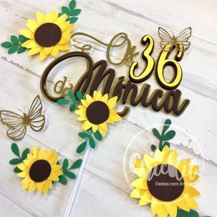 Topo de Bolo Girassóis