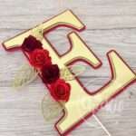 Topo de Bolo Letra com Flores - Image 3