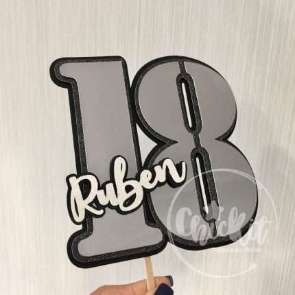 Topo de Bolo Idade com Nome