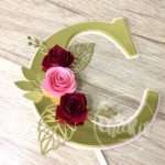 Topo de Bolo Letra com Flores