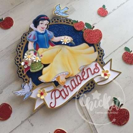 Topo de Bolo Branca de Neve