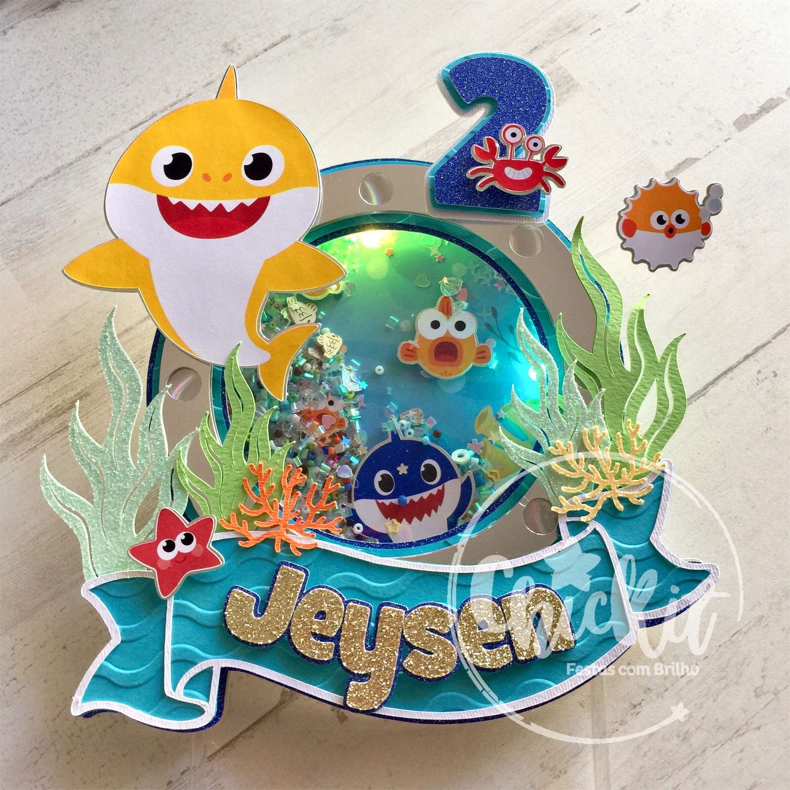 Topo de Bolo Baby Share com Luz Led Topo de Bolo Baby Share com Luz Led