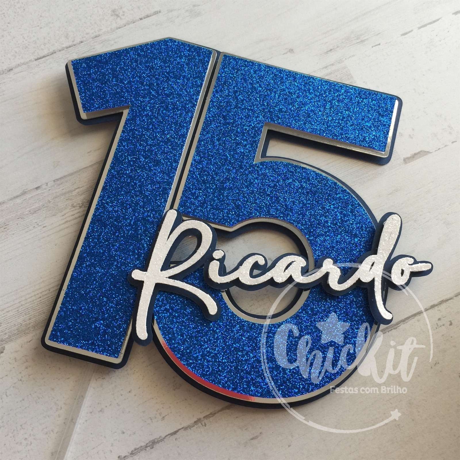 Topo de Bolo Idade com Nome Topo de Bolo Idade com Nome