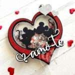 Topo de bolo com Shaker Dia dos Namorados Mickey & Minnie