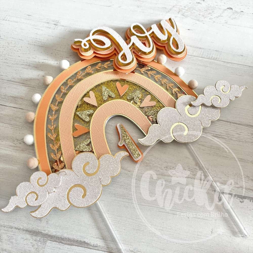 Chickit_TopodeBolo_RainbowBoho_01 Topo de bolo Arco-Íris Boho