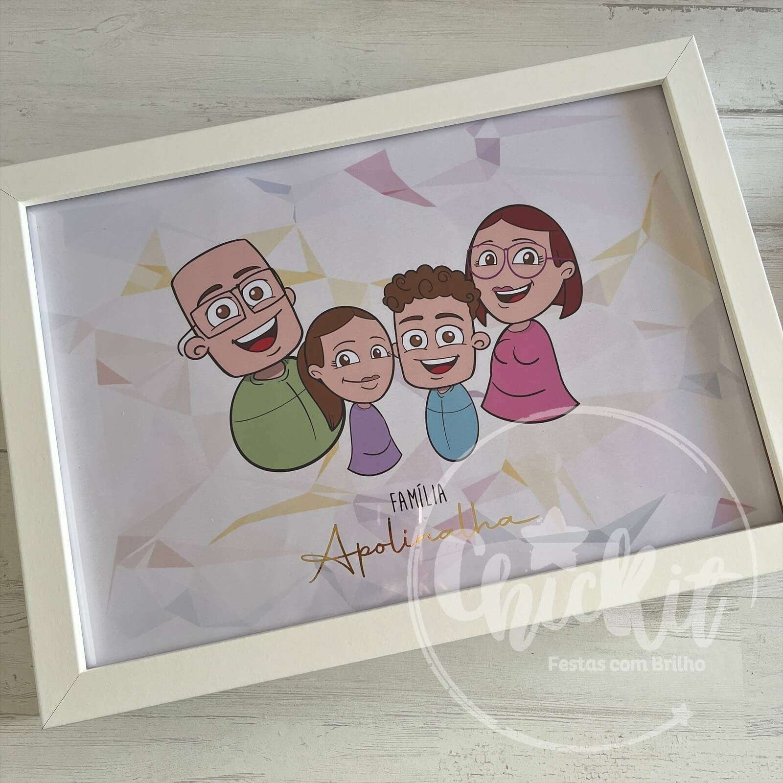 QuadroFamilia_08 Quadro Família Personalizado Simples 21x30cm - Image 1