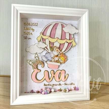 Quadro Nascimento Balão Animais