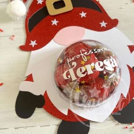 Presente Gnomo de Natal com doces