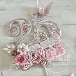 Topo de Bolo Número com Borboletas e Flores - Image 9