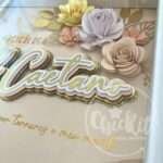 Quadro nome e flores personalizado
