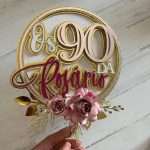 Topo de Bolo Elegante com Flores de Papel - Image 3