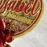 Topo de Bolo Shaker Elegante com Flores de Papel - Image 6