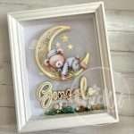 Quadro Personalizado Bebé, Ursinho na Lua