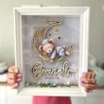 Quadro Personalizado Bebé, Ursinho na Lua