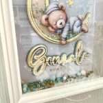 Quadro Nome Bebé 20x25cm Ursinho e Lua - Image 3