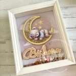 Quadro Nome Bebé 20x25cm Ursinho e Lua - Image 8