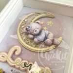 Quadro Nome Bebé 20x25cm Ursinho e Lua - Image 9