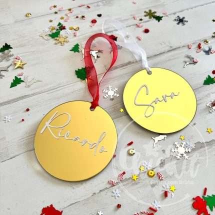 Bola de Natal Dourada Espelhada Personalizada