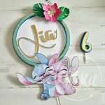 Topo de Bolo Stitch & Angel