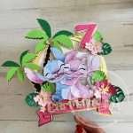 Topo de Bolo Stitch & Angel Personalizado - Image 3