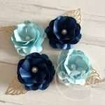 Flores de Papel com Pérola – Pack de 4 - Image 4