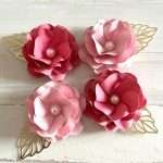 Flores de Papel com Pérola – Pack de 4 - Image 7