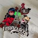 Topo de Bolo com Shaker Ladybug e Gato Noir - Image 10