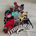 Topo de Bolo com Shaker Ladybug e Gato Noir - Image 7