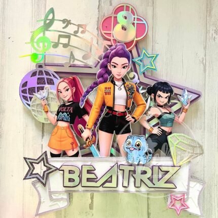 Topo de Bolo Guerreiras_Kpop