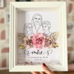 Quadro Personalizado Dia da Mãe com Ilustração e Flores 3D | Presente Único para Mãe - Image 4