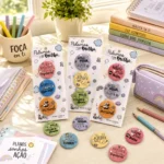 Pack 3 Ímans Motivacionais Palavras com Brilhoem cartão de apresentação Chickit