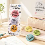 pack de 3 crachás ou Ímans motivacionais em cartão de apresentação Chickit