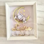 Quadro de nascimento personalizado com coelhinho