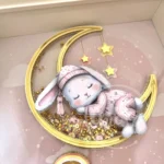 Quadro de nascimento personalizado com coelhinho