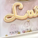 Quadro de nascimento personalizado com coelhinho