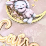 Quadro de nascimento personalizado com coelhinho