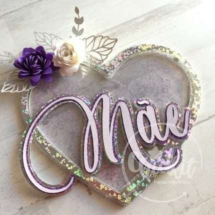 Topo de bolo Mãe com flores